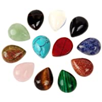 lulongyansf Natural Agua de Piedra ágata Forma de la Gota de Piedra Multi función de Bricolaje Anillo de Accesorios…